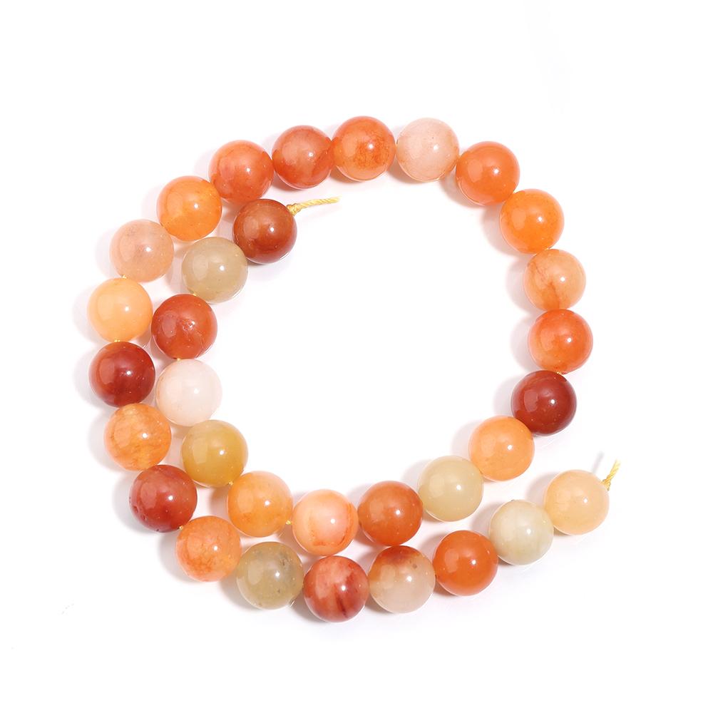 Natural Jades Stone Beads 4 6 8 10 12mm Lighter Imperial Jade Orange Round Loose Beads For DIY Jewelry Making Bracelets Necklace