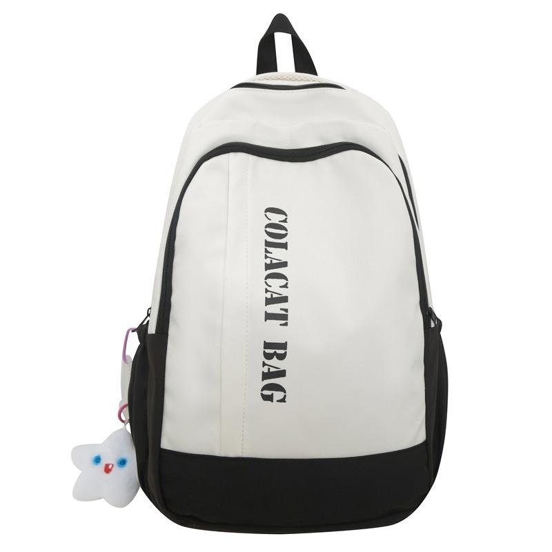 School Bag Female Middle School Student Contrasting Color Japanese Backpack Large Capacity High School Student University Student Simple Student