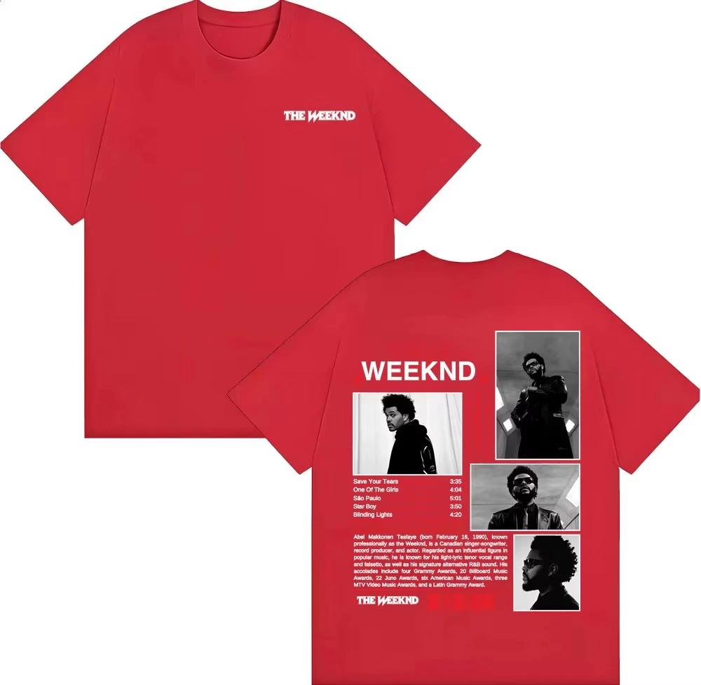Rapper The Weeknd Starboy Obal alba Tričko Unisex Dámské Oblečení Harajuku Punk Hip Hop Trička Unisex Bavlněné Krátký Rukáv Top