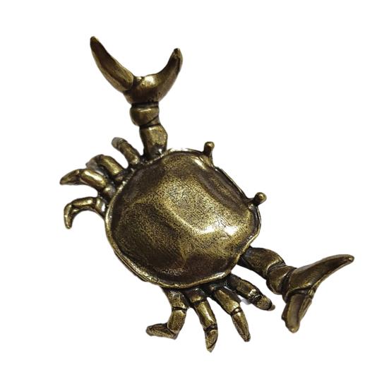 Yousheng Retro Crab/Lobster Ornaments Mini Vintage Brass Crayfish Figurine Funny Copper Shrimp Sculpture for Home Office Tea House Desktop Decor