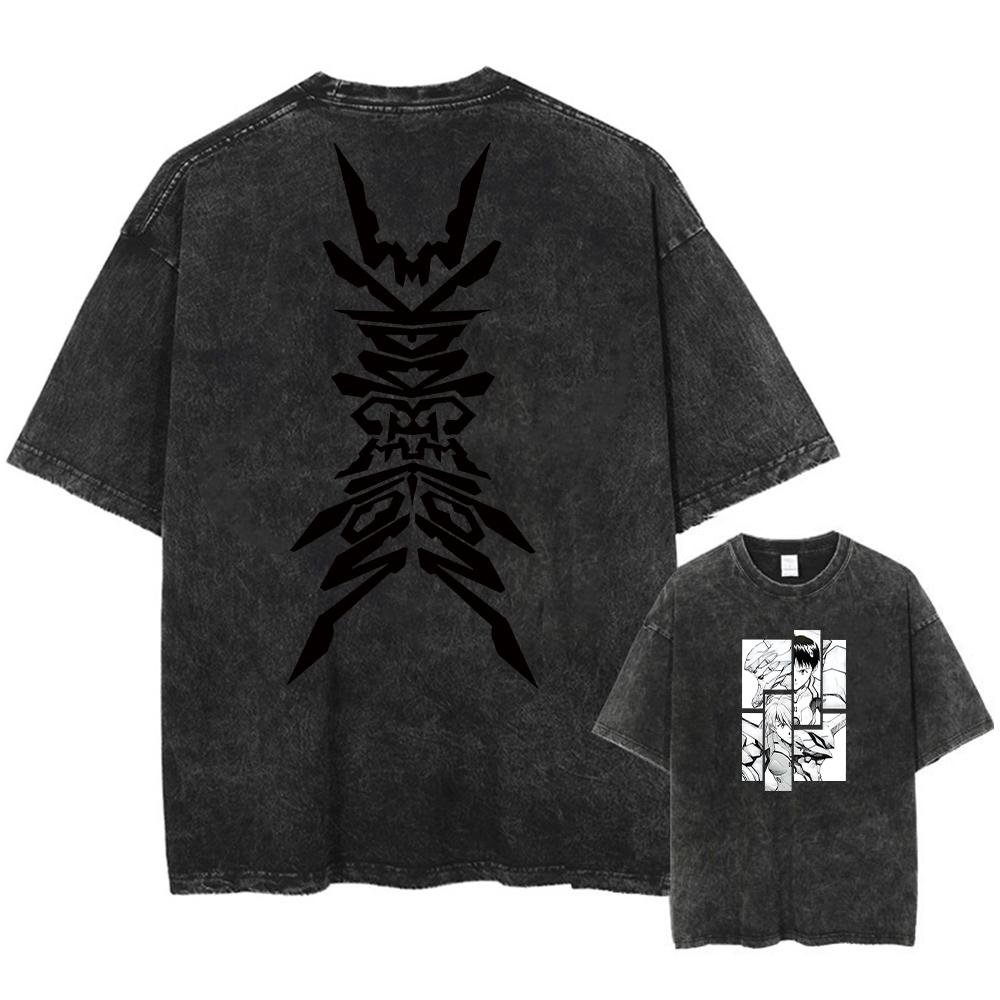 Graphic Vintage Acid Wash Cotton Tee for Men Women Summer Oversized TShirt Short Sleeve Crewneck Tops Cosplay Outfits