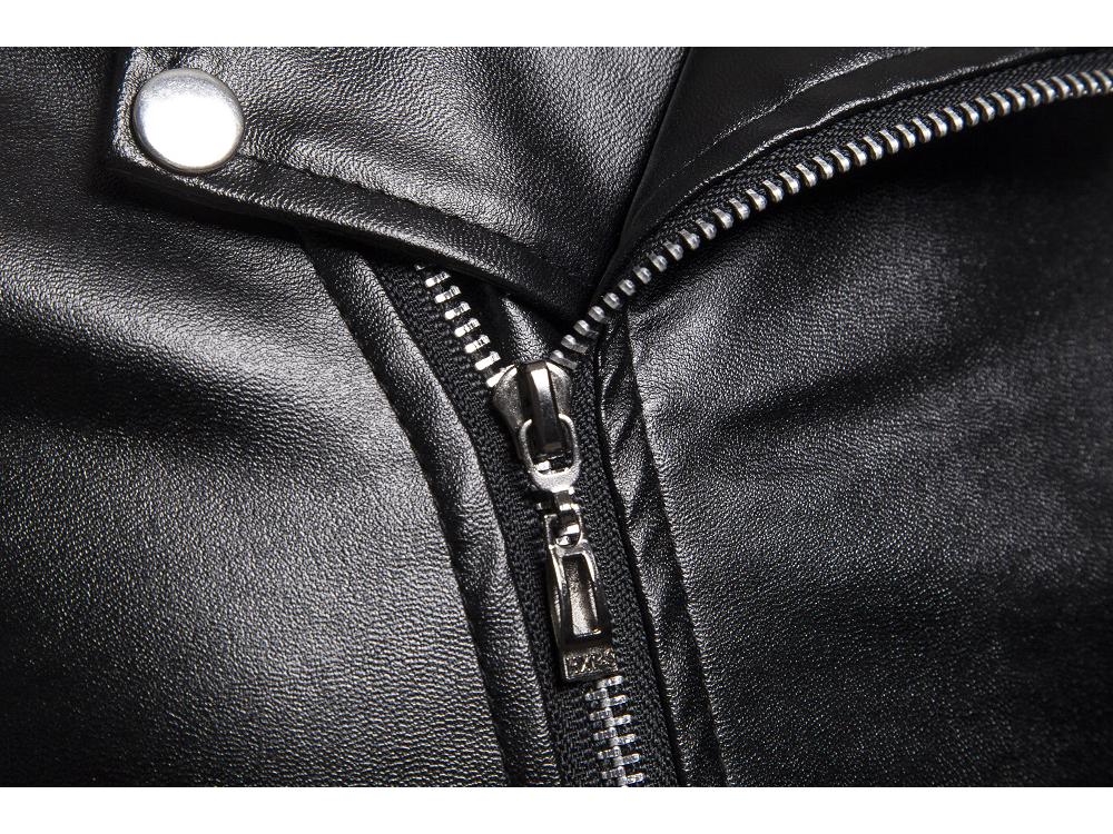Men's 2023 Winter Casual PU Leather Jacket with Zipper Details