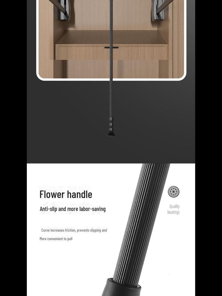 Cloakroom Pull-Down Clothes Hanger Wardrobe Lift Rod