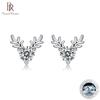 S925 Silver Set 0.3ct *2 Moissanstone Antler Earrings Fashion New Earrings Gift Earrings