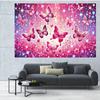 2D Pink Butterfly Themed Backdrop Sparkle Glitter Floral Party Decoration Banner