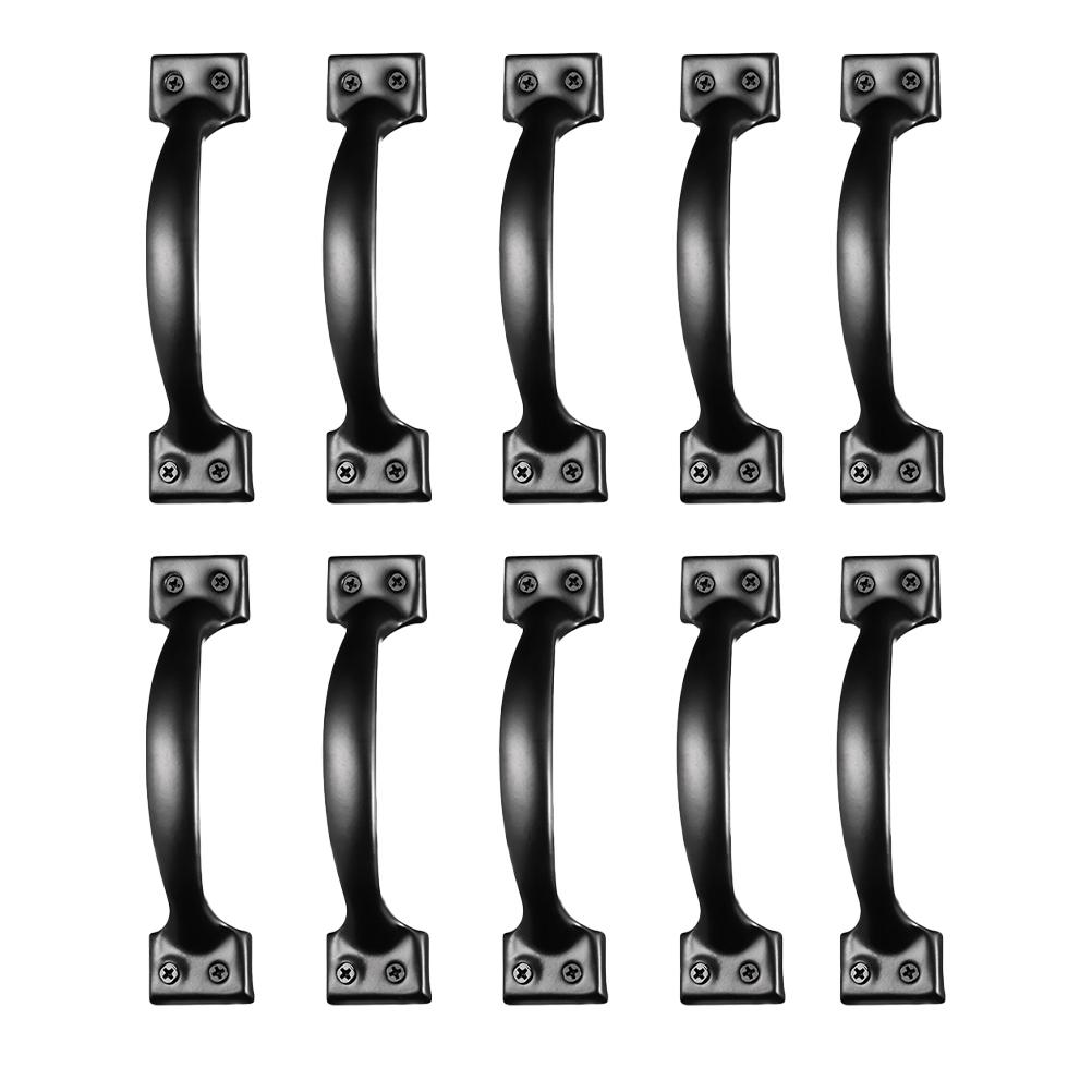 6pcs/8pcs/10pcs/12pcs Iron Door Handles Metal Door Pull Knobs Cabinet Drawer Pulls Barn Cupboard Knob Dresser Sliding Grips