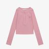 Solteuaenchokollis Ribbed Henley Neck Long Sleeve T-Shirt Pink 4W2511001