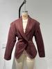 In Stock: Elegant Turn-Down Collar Waist-Cinching Single-Button Coat - European & American Style Fashion 2025