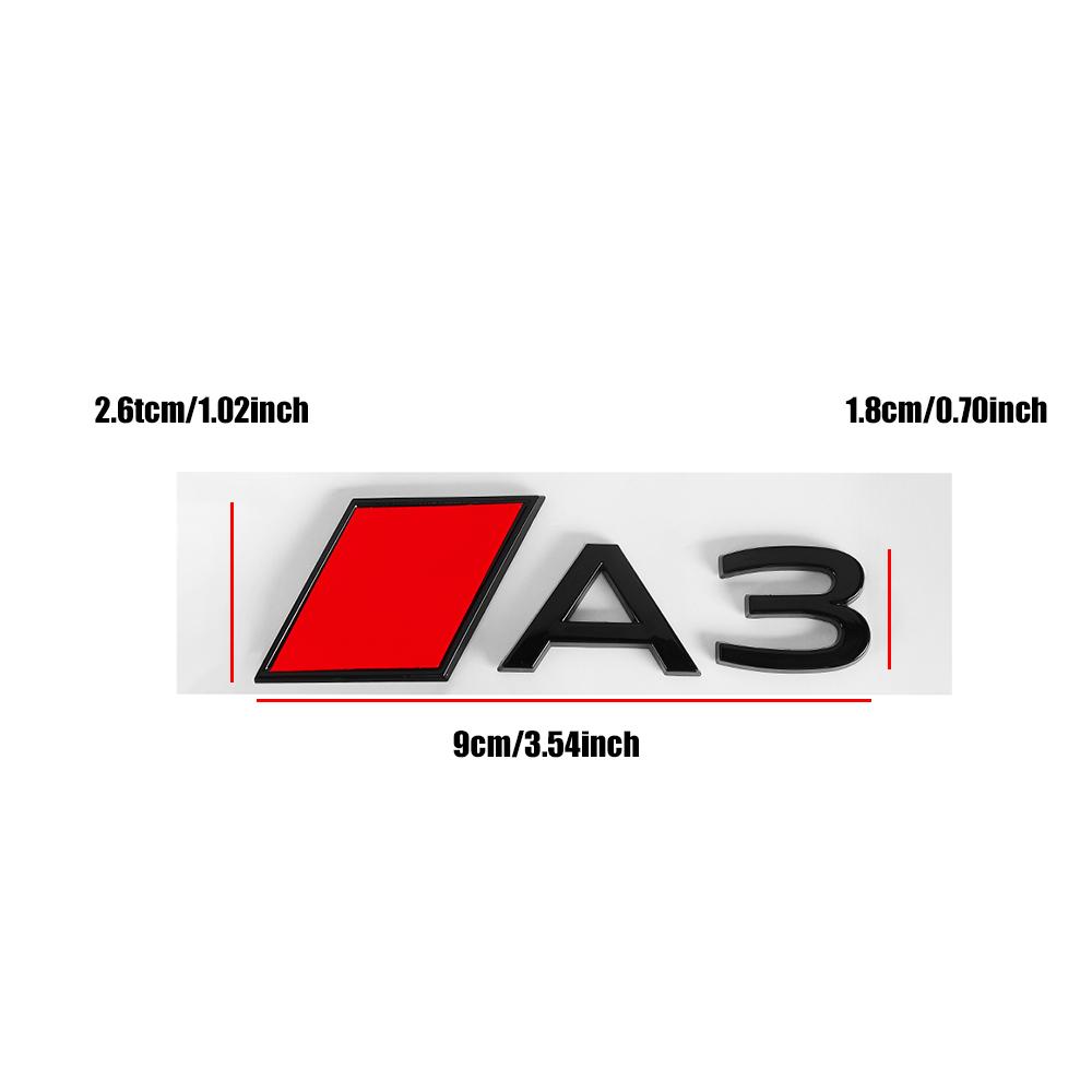3D Numbers Letters RS A3 A4 A5 A6 A7 A8 Badge For Audi Car Fender Trunk Rear Logo Sticker Black/Silver Styling Decor Accessories