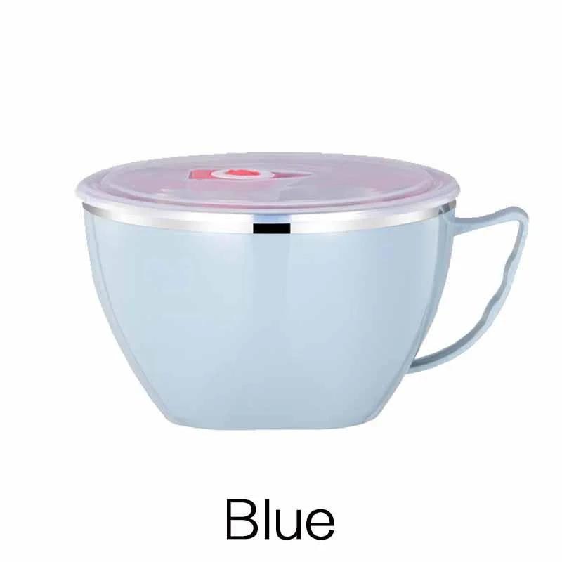 

2 styles Stainless Steel Instant Noodle Bowl with Lid Dormitory Student Drainable Large Capacity Food Grade Instant Noodle Bowl