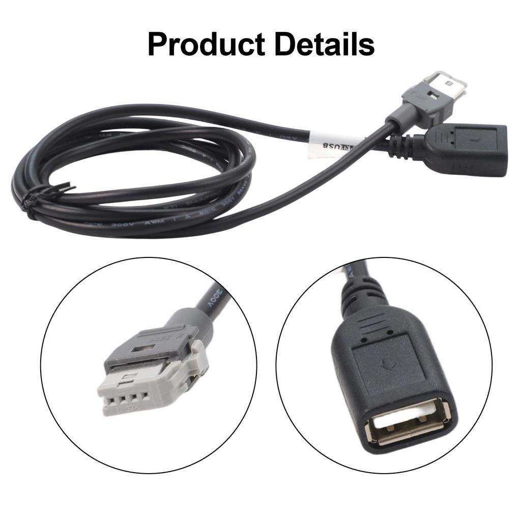4 Pin USB Connector 4Pin Female Adapter Car Installations ABS Material Non-Deformed Structure Practical Adapter