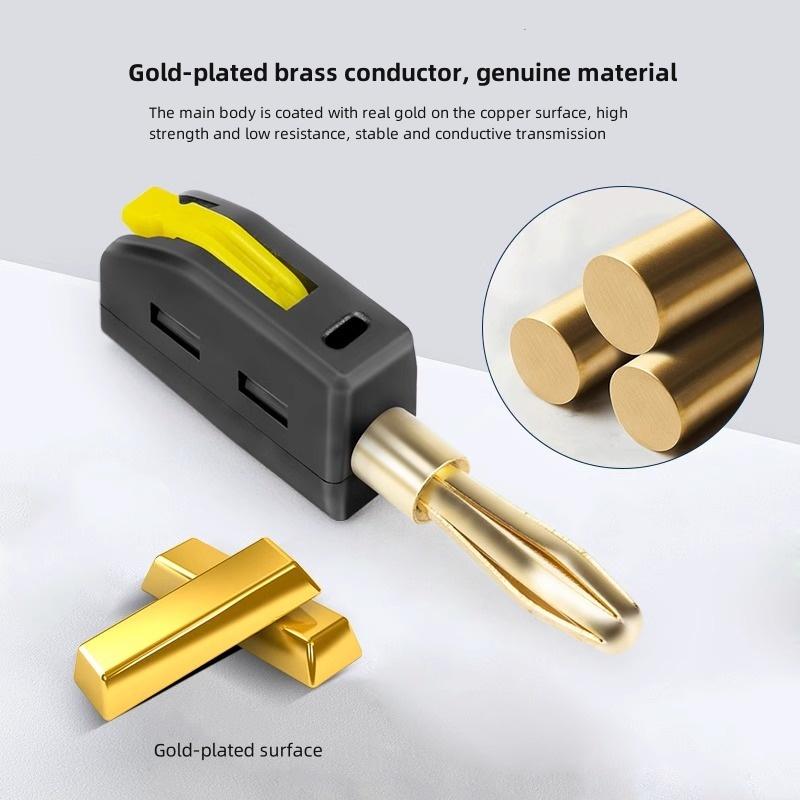 1Pcs 4mm Solderless quick connect high current 32A Banana Plug wire connector, Power testing instrument plug, Musical Speaker