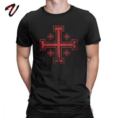 Tričko Rytíři templáři Tričko Pánské Vtipné Křižácký Kříž Jeruzalemský Nejnovější Bavlna Krátký Rukáv Trička Nejlepší Nápad na Dárek Vrchní Oblečení