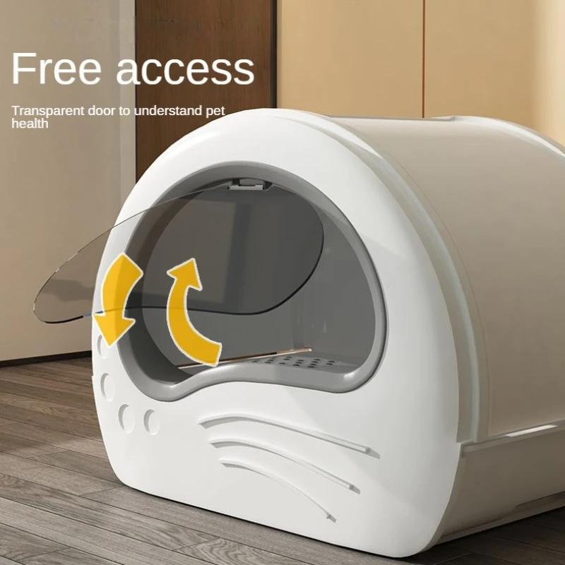 Closed Deodorant Cat Litter Box Pet Sand Box Space Capsule Modeling Sand Box Cat Drawer Design Toilet Cat Cleaning Supplies