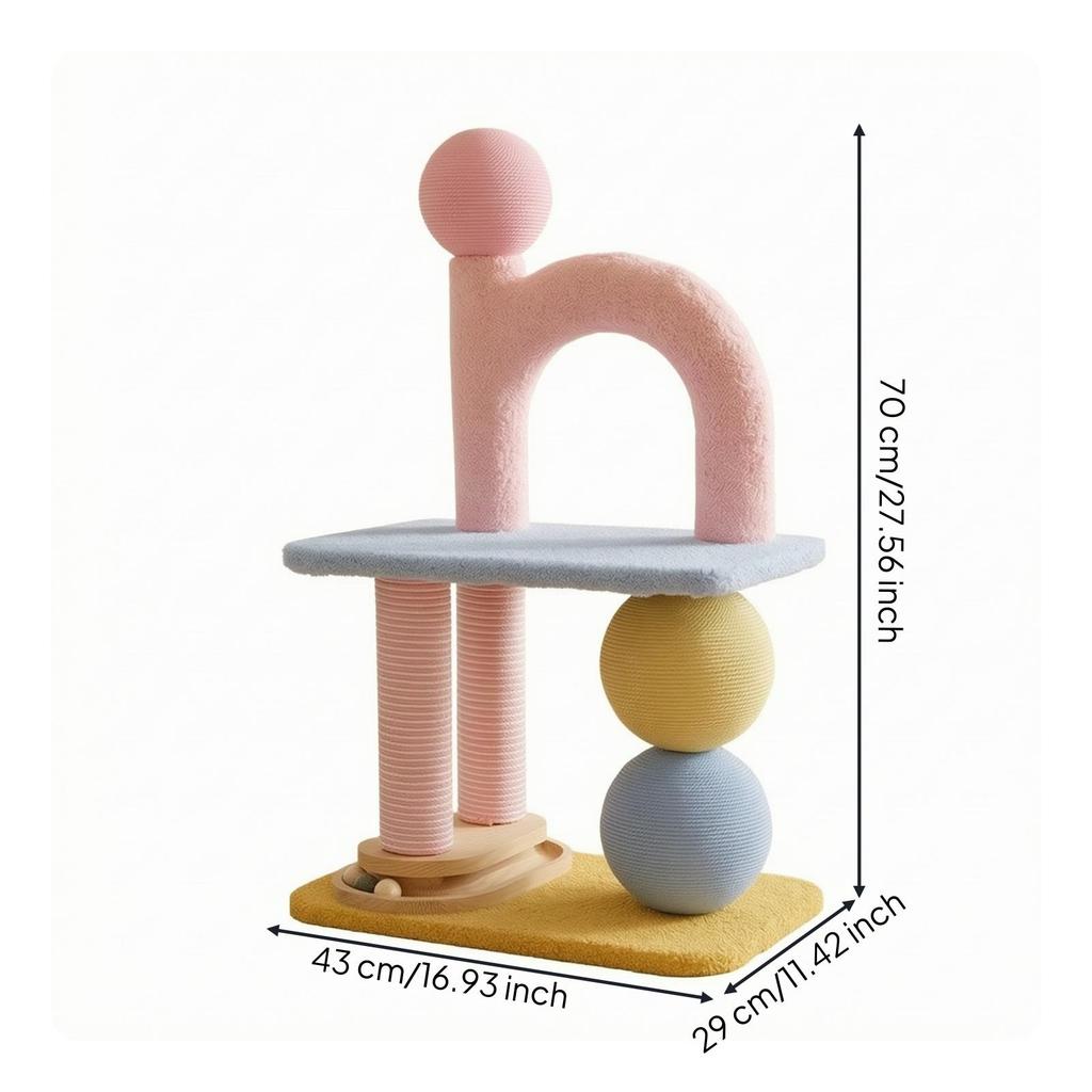 Compact Cat Climbing Frame Space-Saving Activity Tree Freestanding Pet