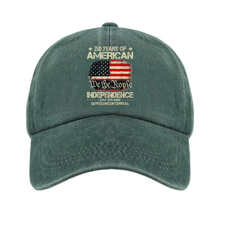 Versatile trend American flag print washed old soft top baseball cap Unisex sunshade baseball cap