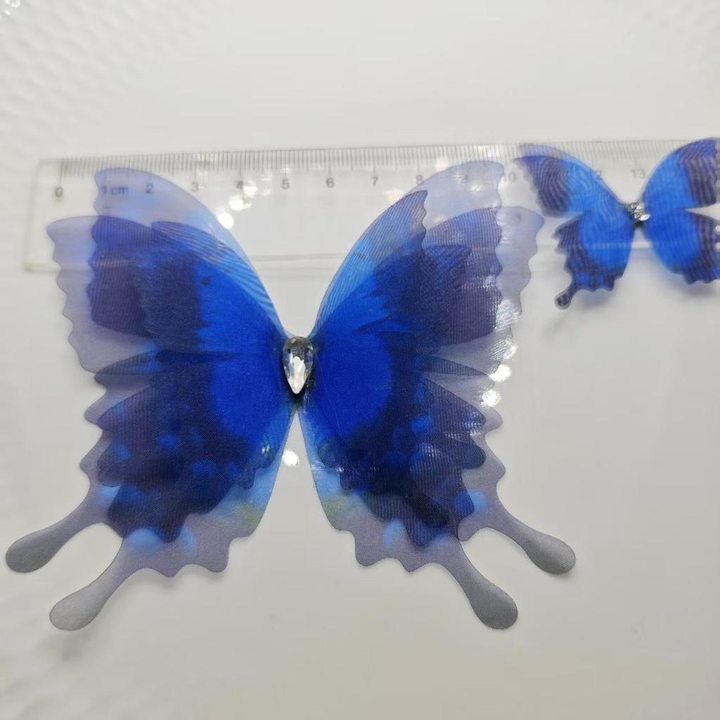 10CM 4-Layer Tulle Butterfly Hair Clip for Hats, Shoes & Clothing Accessories