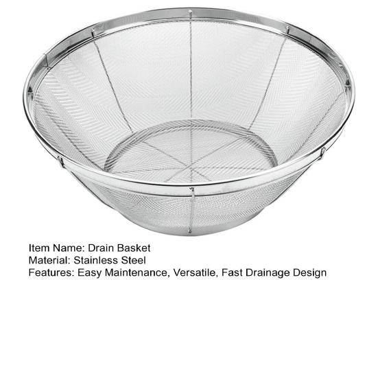 Stainless Steel Drain Basket Fast Drainage Microporous Kitchen Filter Mesh Strainer Basket for Kitchen Dishwasher Safe Multi-Functional Strainer
