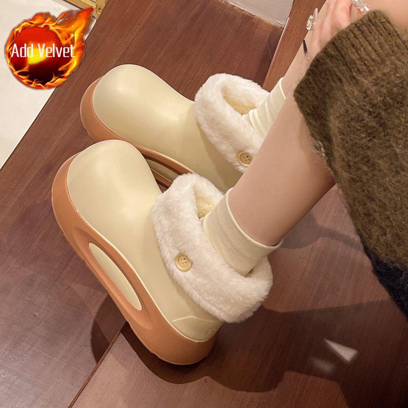 Cute Round Toe Platform Color Blocking Ladies Shoes Sale Designer Luxury Winter 2025 Novelty Fashion Plush Women's Snow Boots