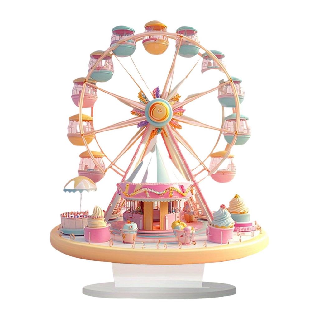 Wheel Ornament Decor Romantic Table Centerpiece 2D Display Board with Base for Festive