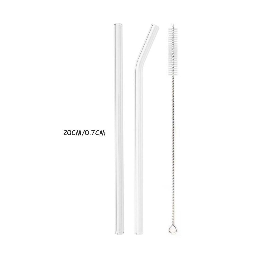3Pcs High Borosilicate Glass Straw Colors Reusable Drinking Straw Set Eco Friendly Cocktails Bar Accessories Straw with Brush
