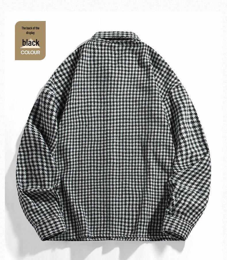 Unisex Hong Kong Style Plaid Shirt Jacket - Japanese Workwear, Multi-Pocket, Perfect for Spring and Autumn.