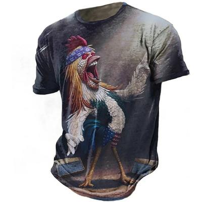 Unisex Animal Rooster 3d Print Funny T-shirt Top Men's Oversized Breathable Shirt For Men Tshirt Summer Casual Short-sleeved