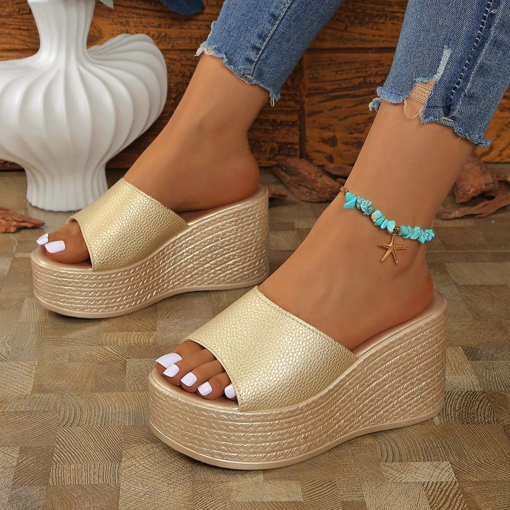 Mode 2025 Neue Sommer Damen Sandalen Plateauschuhe High Heels Damen Casual Keilschuhe Pantoletten Damen Outdoor Sandalen Sandalias De Mujer