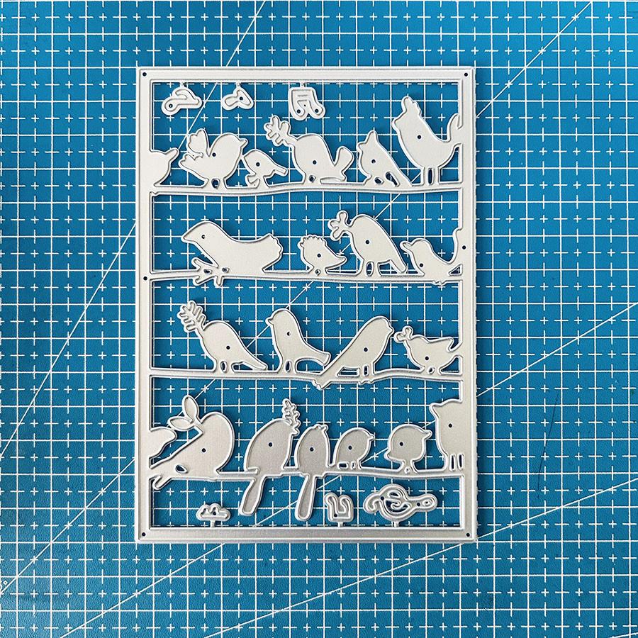 

Birds Background Metal Cutting Dies Stencil for DIY Scrapbooking Photo Album Embossing Paper Cards Crafts Diecuts dies серебряный