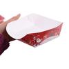 20Pcs Creative Christmas Paper Food Tray Paper Thickened Disposable Paper Tray Household Red Fast Food Package Box Tableware