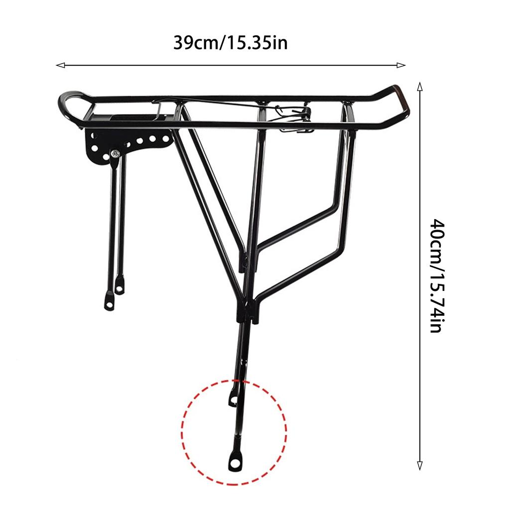 Mountain Bike Rear Rack 26-27.5 Inch Heavy Duty Solid Steel Universal Luggage Carrier with Anti Slip Design