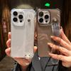 Luxury Transparent Glitter Wrist Strap Phone Case For iPhone 11 12 13 14 15 16 Pro Max X XR XS Plus Stand Clear Shockproof Cover