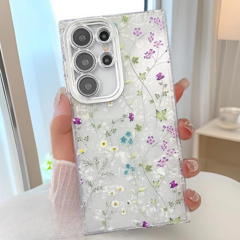 Small Floral Imd Hard Shell Summer Suitable for Samsung S25S24 Ultra Mobile Phone Case with Lens Film A16A56 Japanese and Korean
