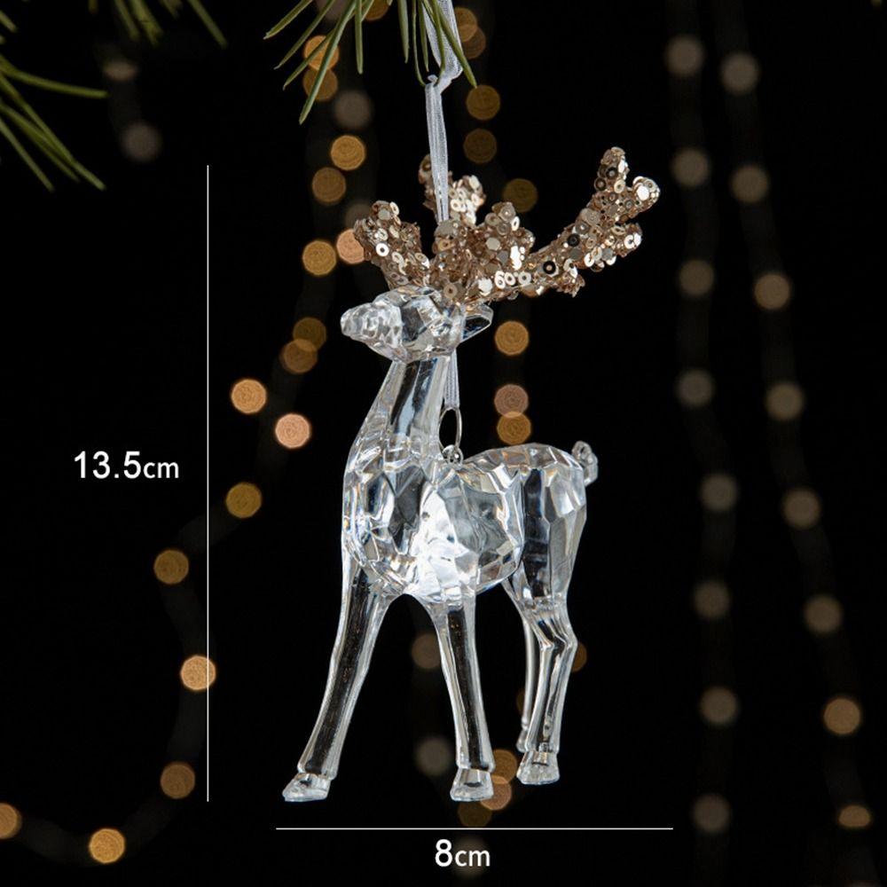 Snowflake Christmas Tree Ornaments Acrylic Crystal Hanging  Merry Christma
