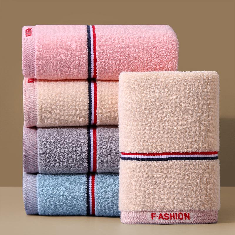 Pure Cotton Soft Absorbent Face Towels with Embroidered Logo - 14 Count Set
