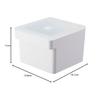 Yamazaki Tower Food Container with Handle, Airtight, for Storing Miso Packs, White, Approx. W13.6 x D15.1 x H11cm, with Bubble, Product Number: 7737