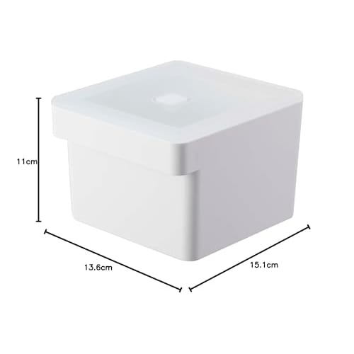 Yamazaki Tower Food Container with Handle, Airtight, for Storing Miso Packs, White, Approx. W13.6 x D15.1 x H11cm, with Bubble, Product Number: 7737