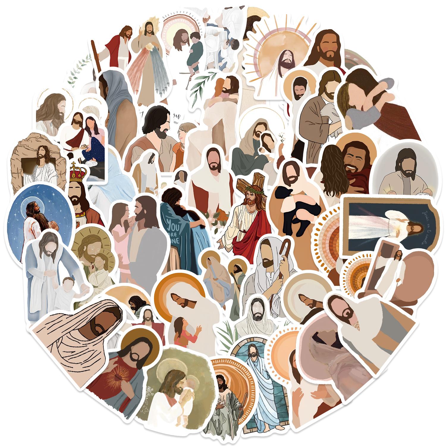 52PCS Jesus Stickers Aesthetic Christian Decals for Laptop Phone Case Planner Journal Notebook Water Bottle Sticker 52pcs All