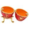 Egg Style Jewelry Trinket Box Zinc Alloy Hand Painted Enameled Decorative Hinged Egg Shaped Trinket Box for Home Decor