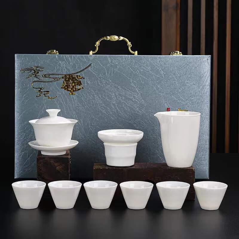 Chaxun Mutton Fat Jade Ceramic Kung Fu Tea Set