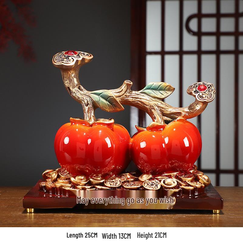 Prosperous Persimmon Décor: Creative Living Room & Entryway Ornaments, Perfect for Weddings & Housewarming, New Chinese Style
