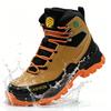 Men Mid Top Safety Work Boots Water Repellent Steel Toe Anti Smash Anti Puncture Wear Resistant Non Slip Industrial Construction