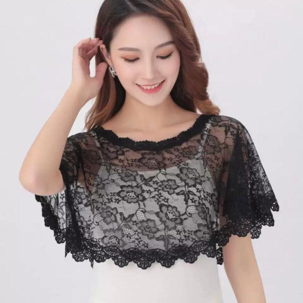 Retro Lace Cover Up Tops Elegant Lace Neckline Shirt Cover Fake Collar  Evening Party Costume