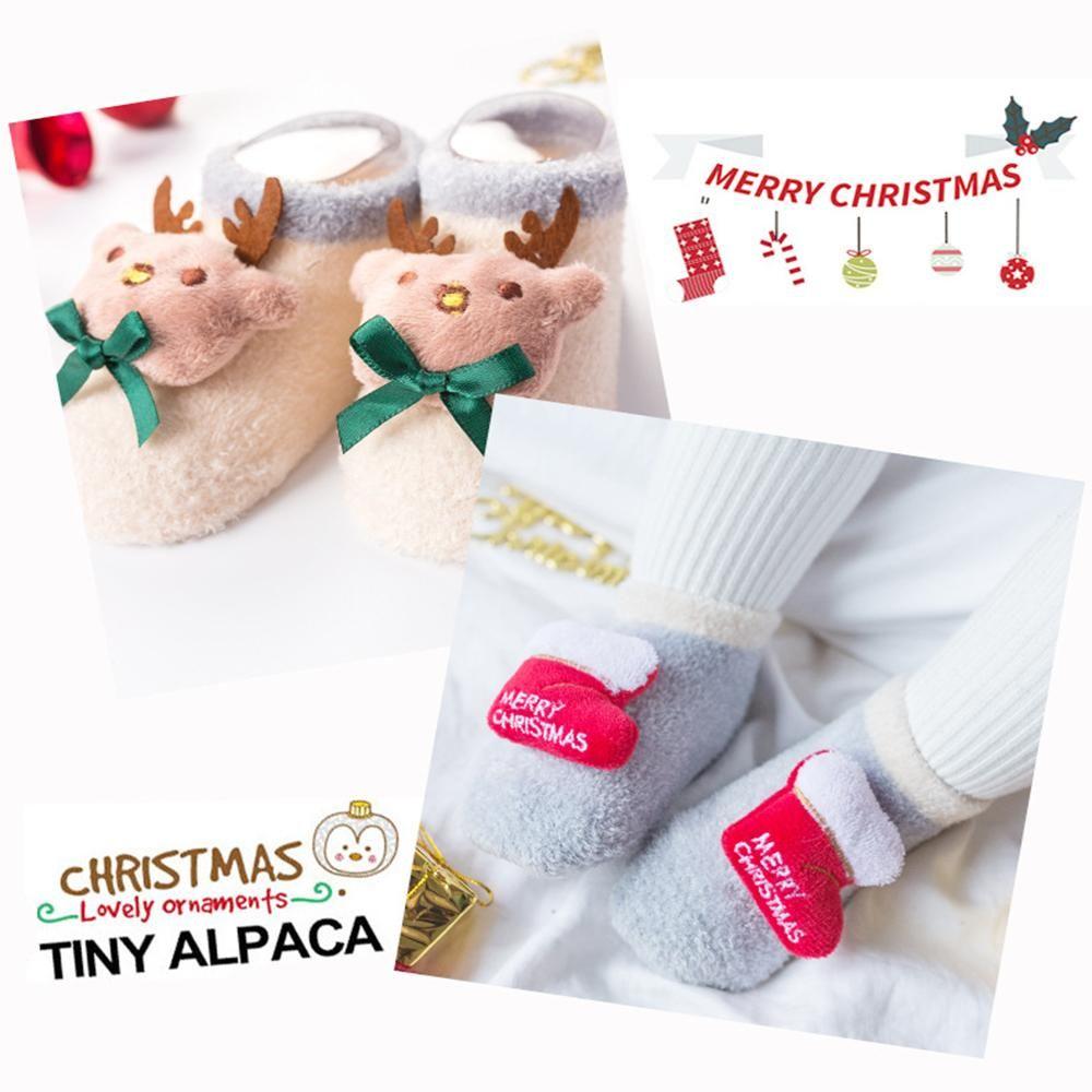 Newborn Winter Warm Anti Slip Cartoon Christmas Baby Socks