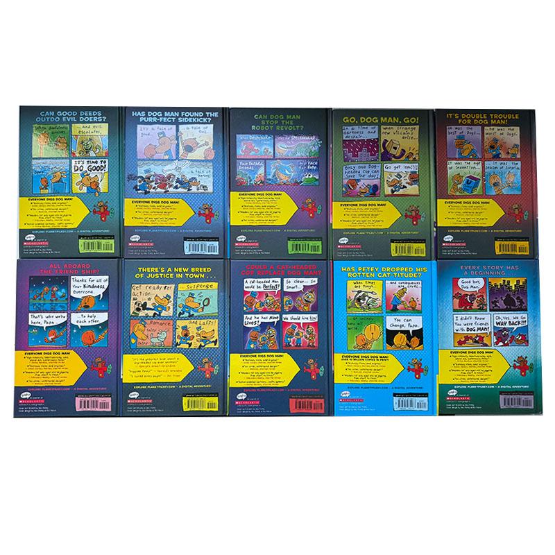 5 bøker/sett Hundemann Detektivhundens eventyr Innbundet Ny utgave Sett Bilde Engelske bøker Tegneserie