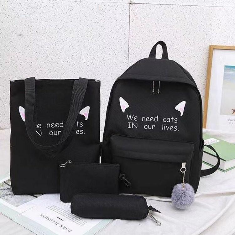 Casual Student Bookbag With Breathable Back System And Letter Print Design