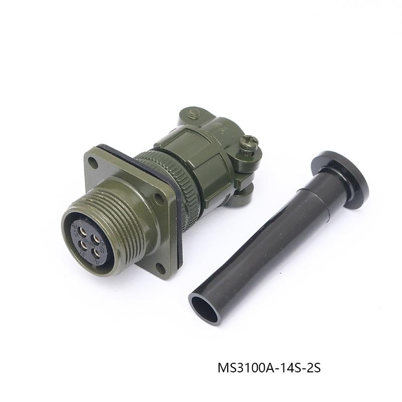 MS3106A 14S-2S 14S-2P MS3102A MS3108A MS3100A MS3101A Round Cable Over Signal Aviation Connector Plug Seat with Tail Clip MS2504