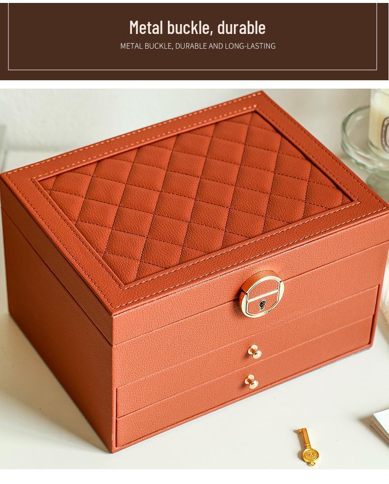 Locked Multi-Layer Jewelry Organizer: Anti-Oxidation Storage for Earrings, Necklaces, and Rings