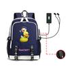 Internet celebrity blogger Quackity backpack male and female anime USB large capacity charging backpack outdoor printed logo