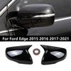 Für Ford Edge 2015- Außenspiegelkappe Seitenspiegelkappe Gehäuse Schale Verkleidung ABS Karbonfaser/Glanzschwarz